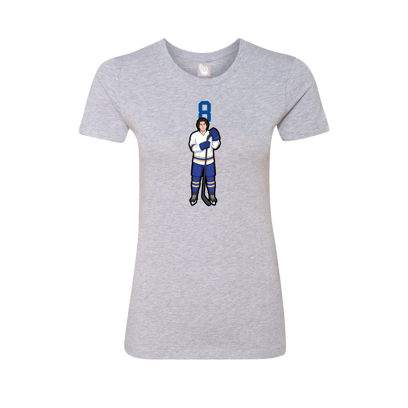 Fitted Women's Tee — Number Top in Grey