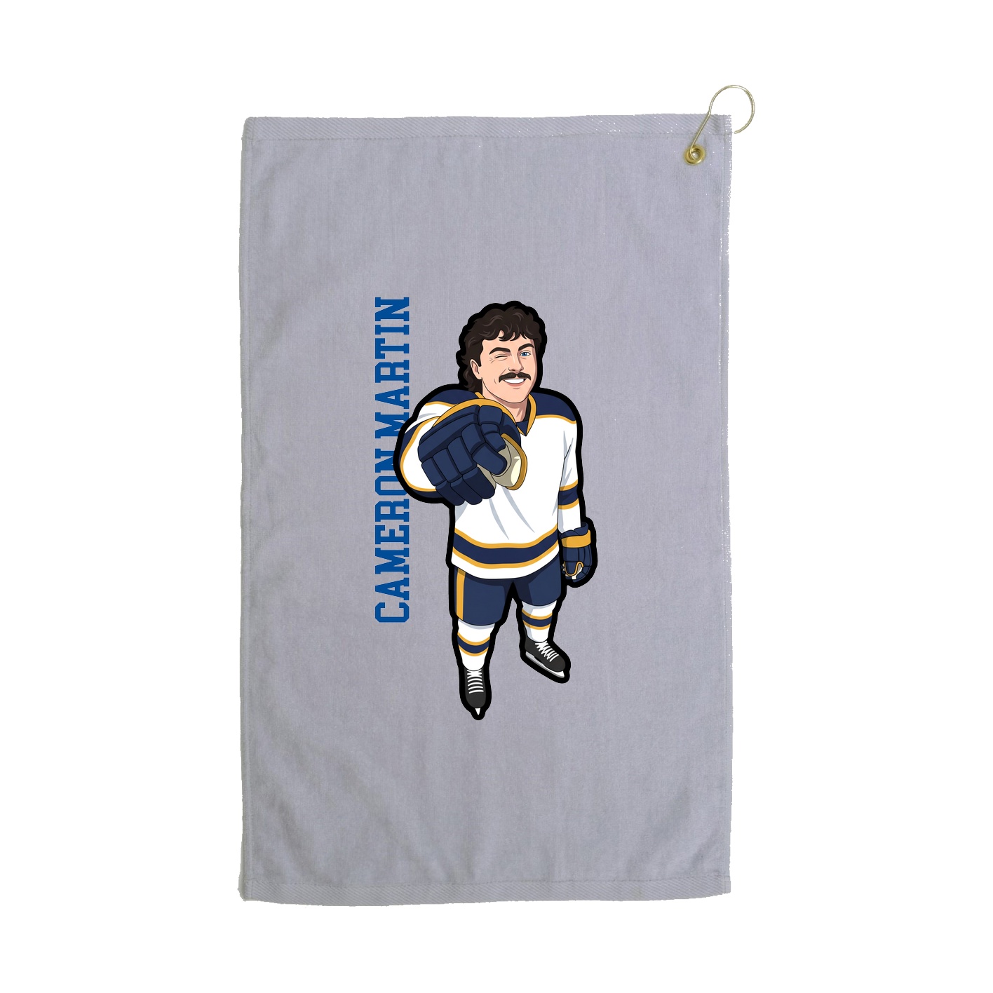 Golf Towel — Name Vertical in Grey