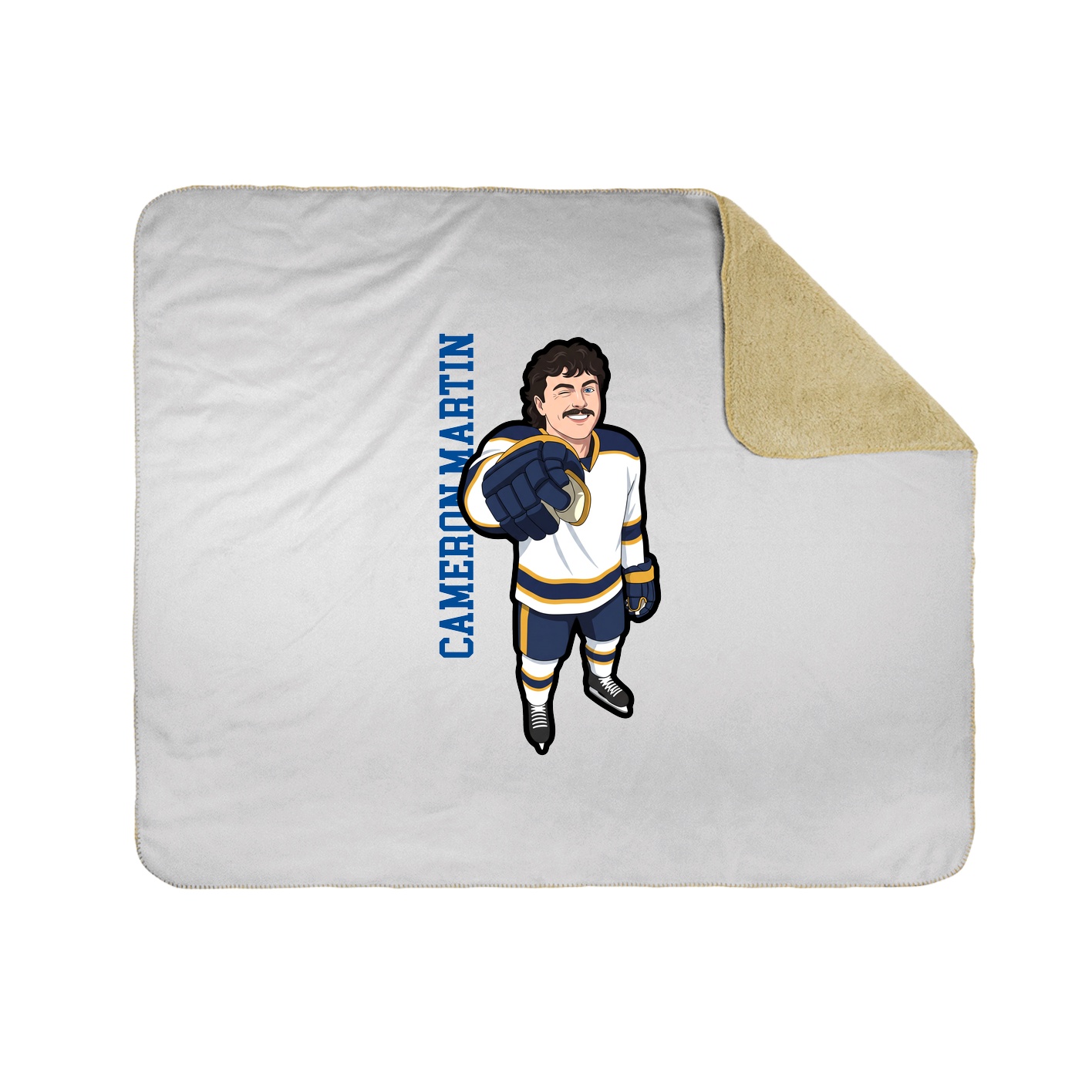 Throw Blanket — Name Vertical in White