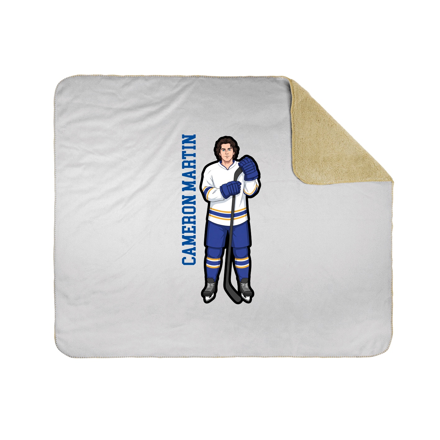 Throw Blanket — Name Vertical in White