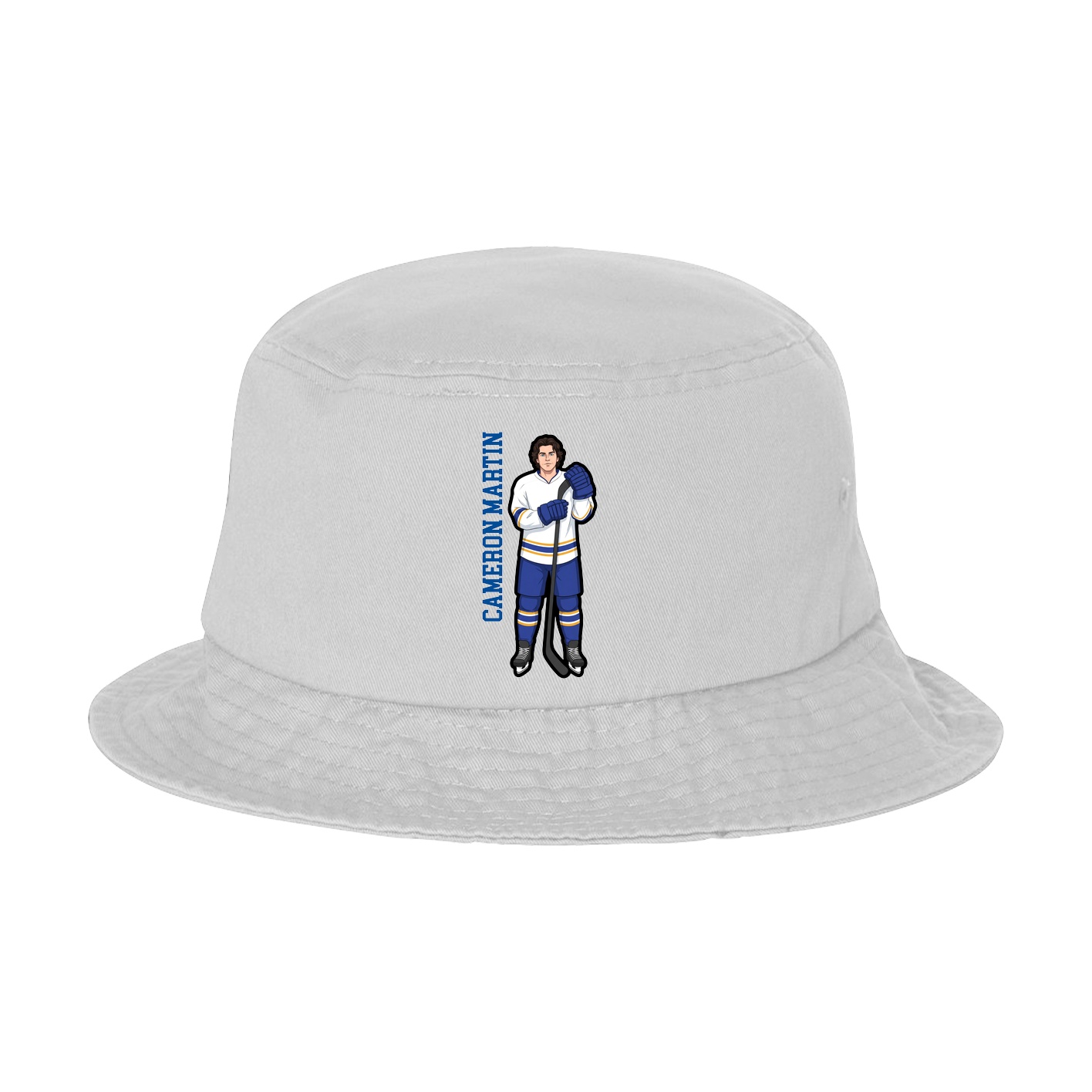 Bucket Cap — Name Vertical in White