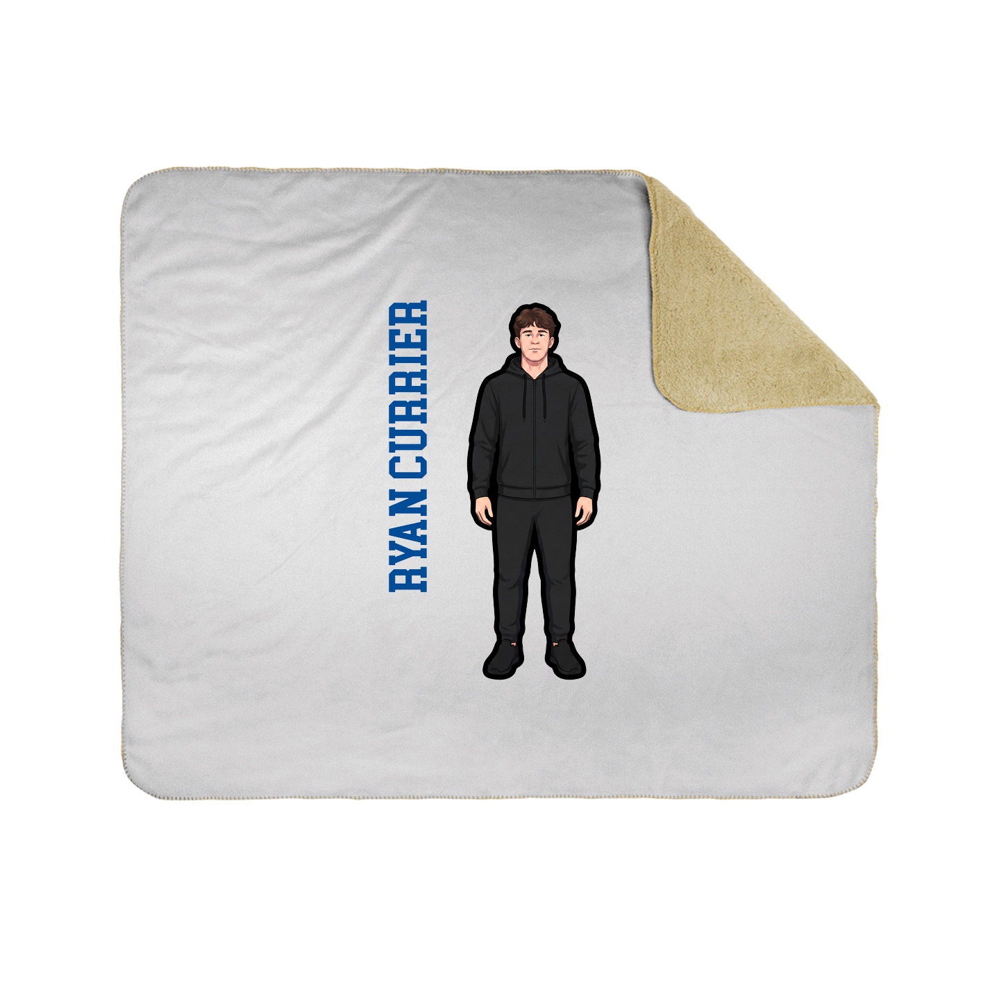 Throw Blanket — Name Vertical in White