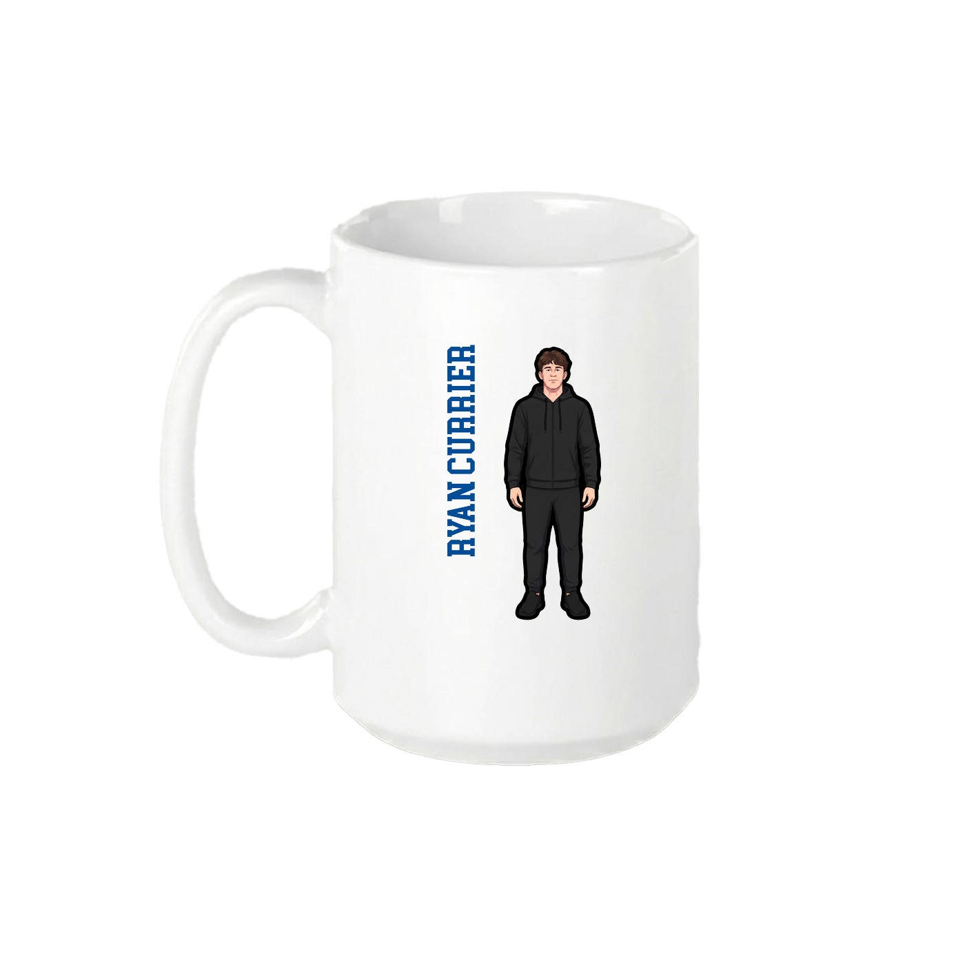 15oz Coffee Mug — Name Vertical in White
