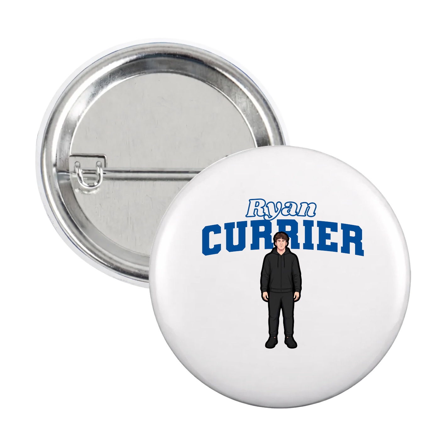 Game Day Button — Name Arch in White