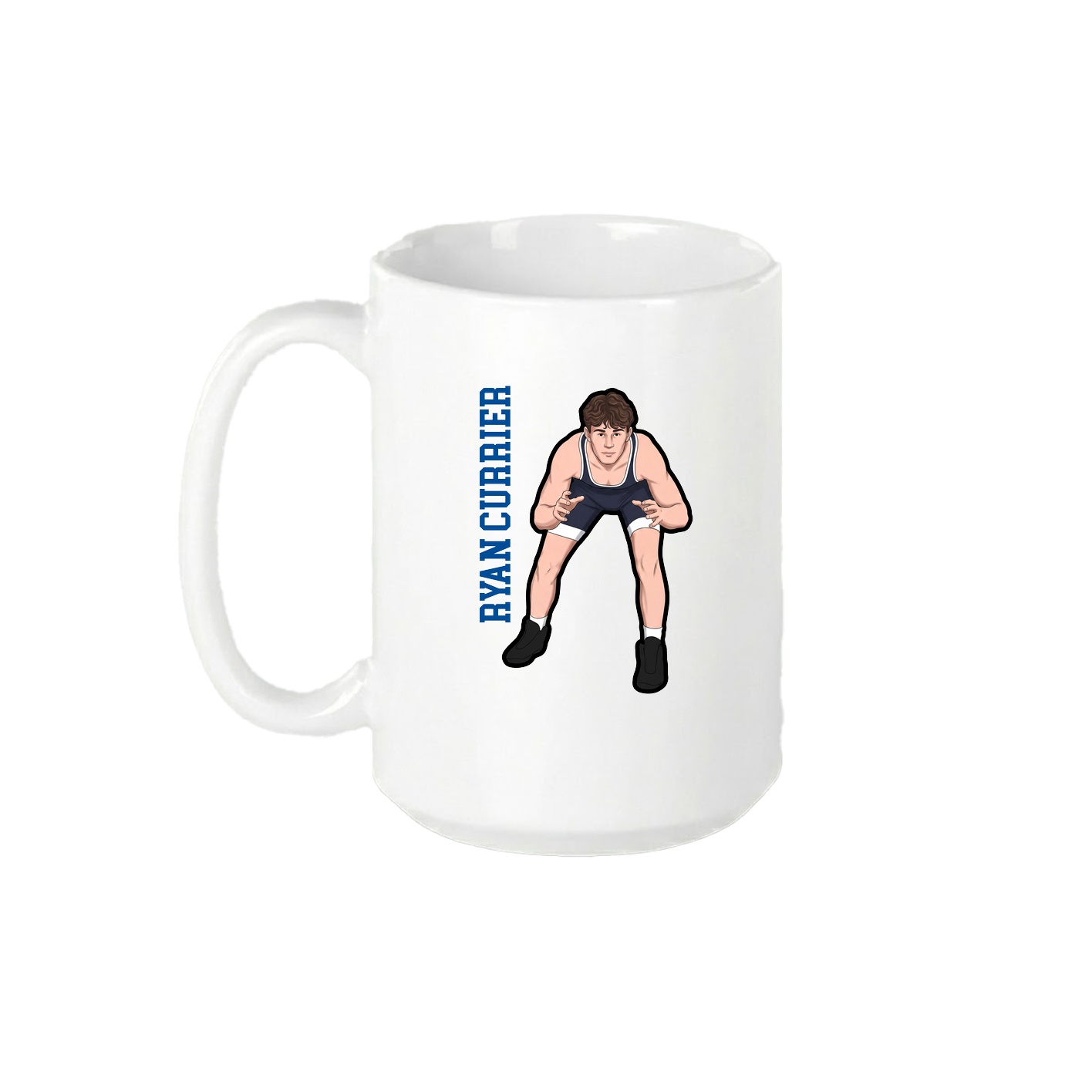 15oz Coffee Mug — Name Vertical in White