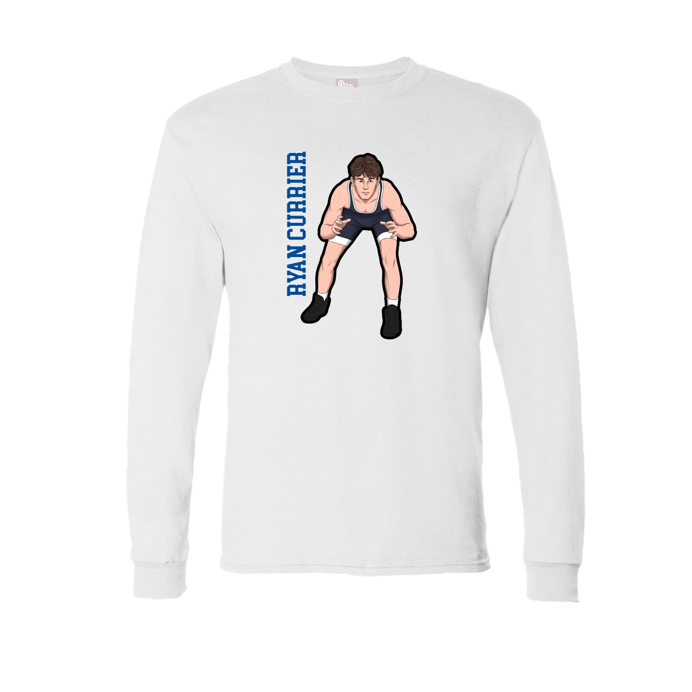 Long Sleeve Tee — Name Vertical in White