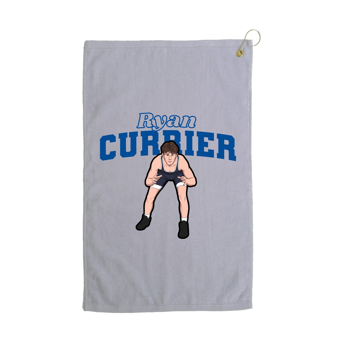 Golf Towel — Name Arch in Grey