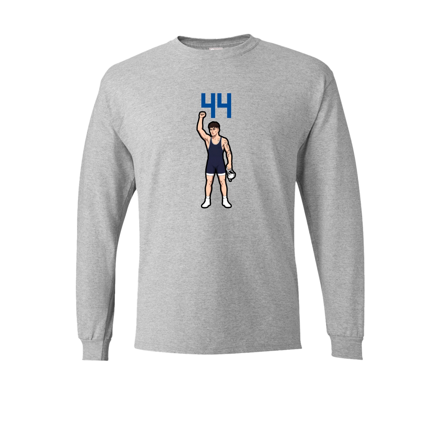 Long Sleeve Tee — Number Top in Grey