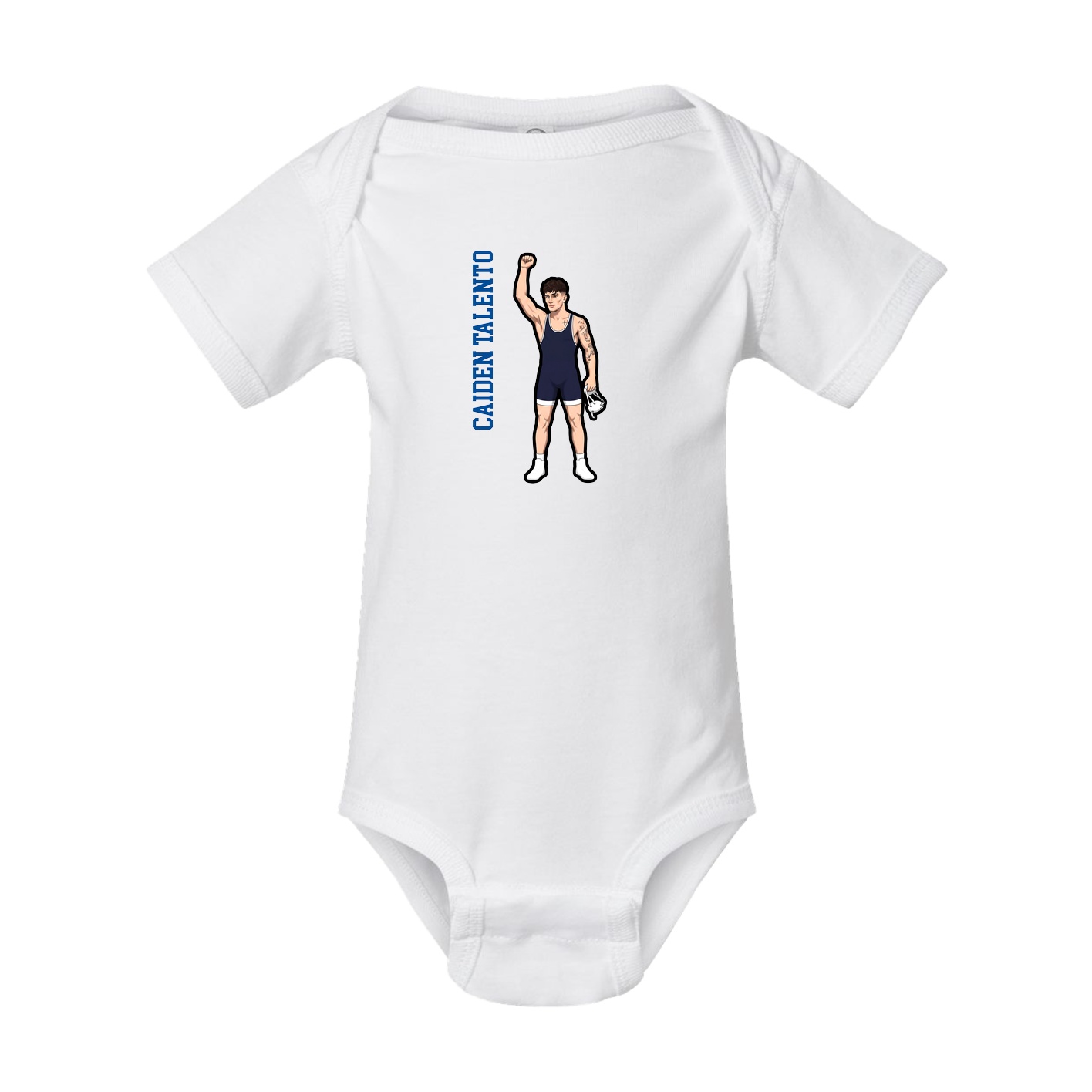 Baby Onesie — Name Vertical in White