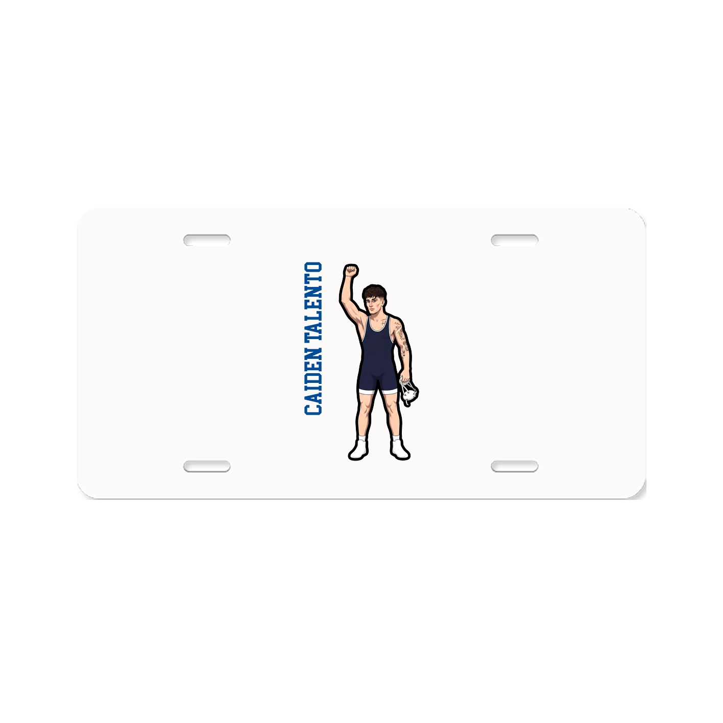 License Plate — Name Vertical in Classic