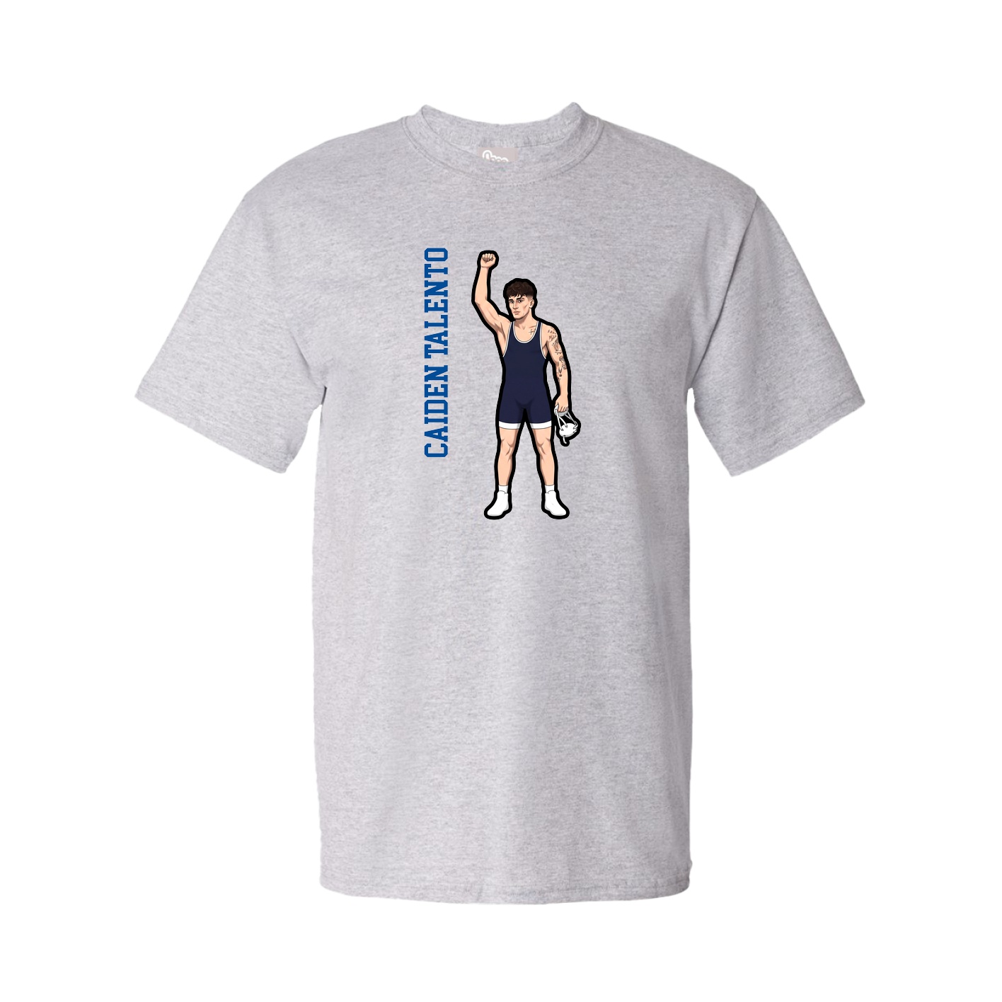 Tee — Name Vertical in Grey