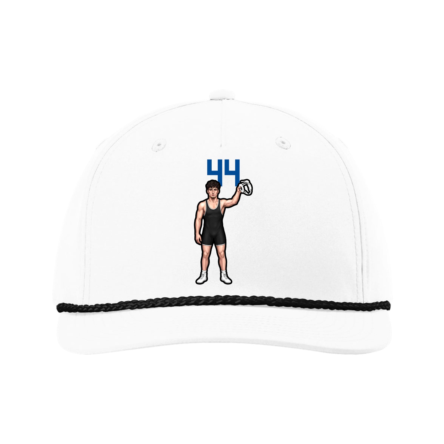 Five-Panel Classic Rope Cap — Number Top in White