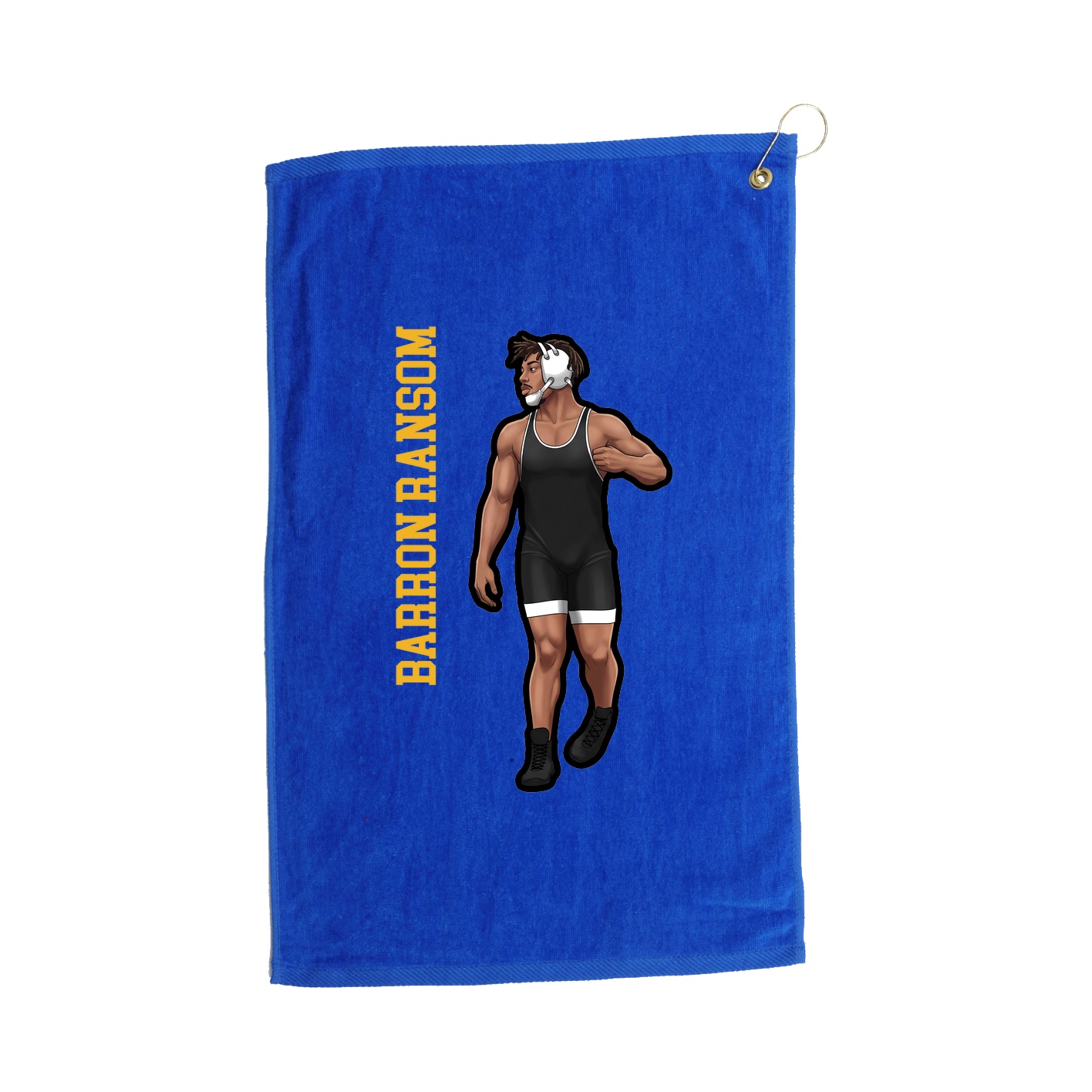 Golf Towel — Name Vertical in Royal
