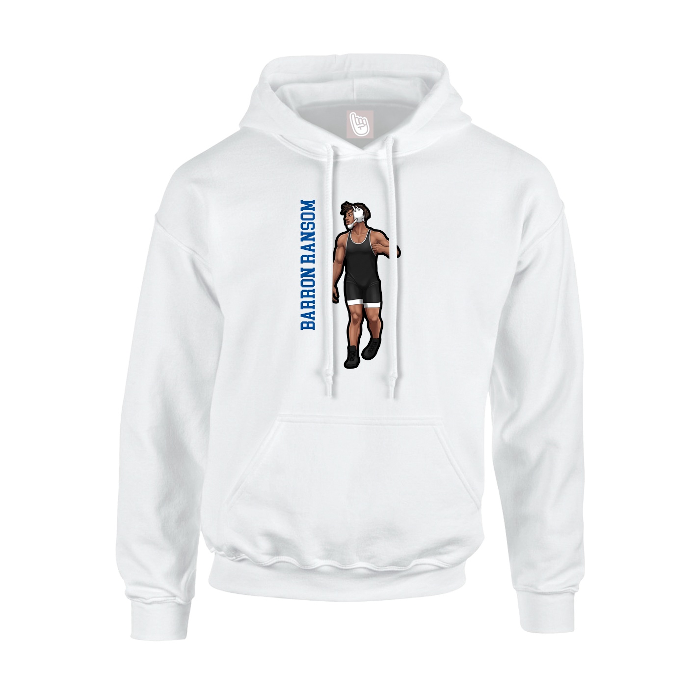 Youth Hoodie — Name Vertical in White