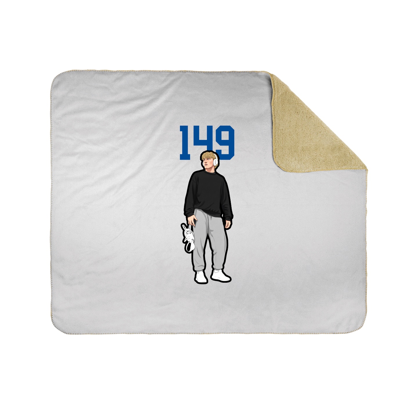 Throw Blanket — Number Top in White