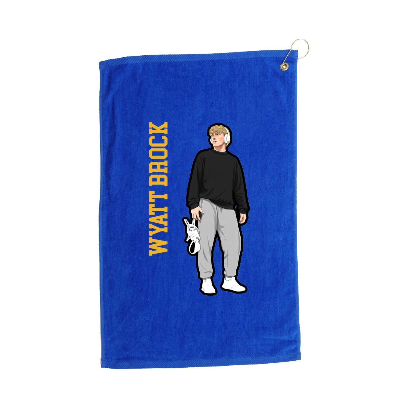 Golf Towel — Name Vertical in Royal