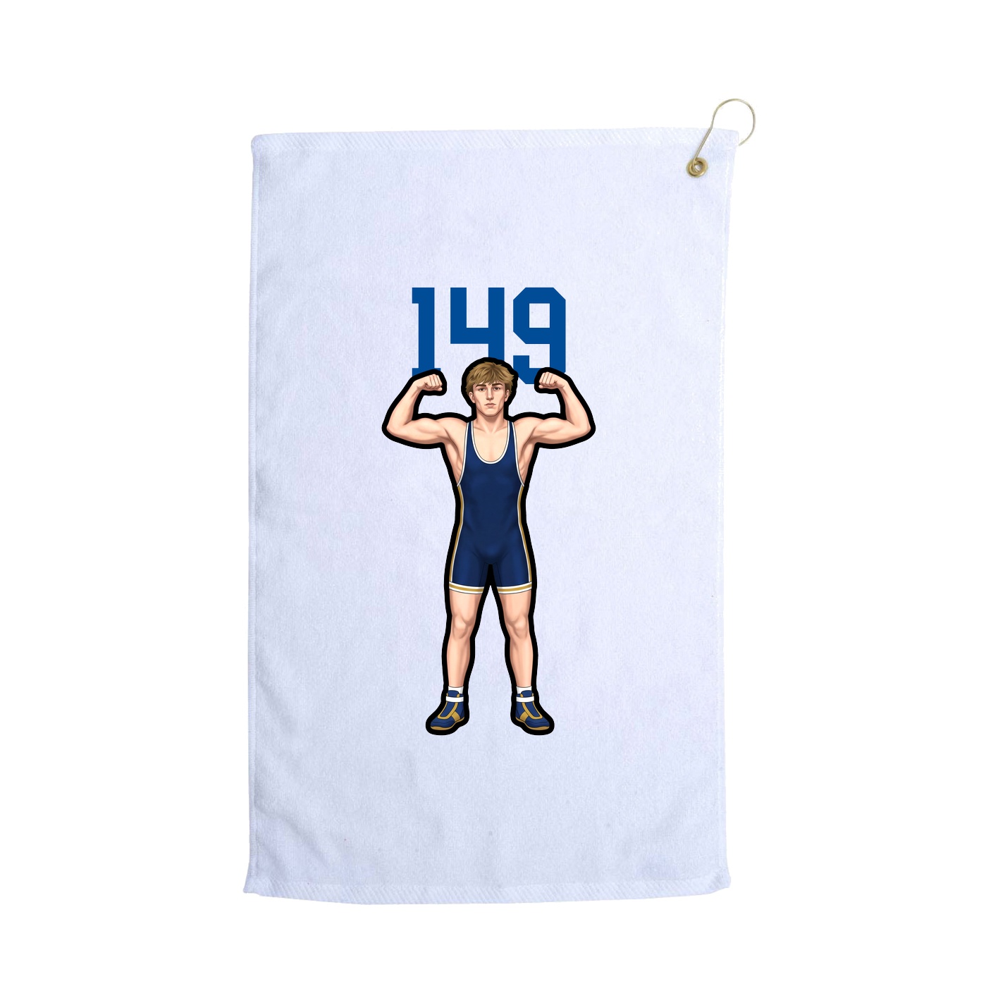 Golf Towel — Number Top in White