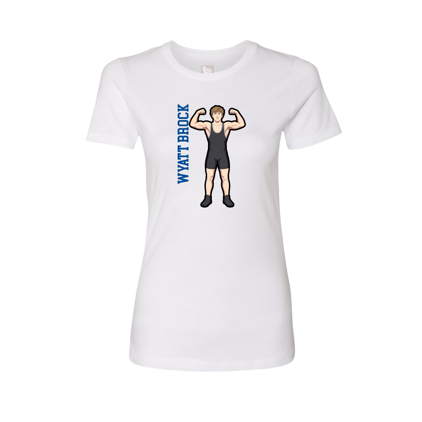 Fitted Women's Tee — Name Vertical in White