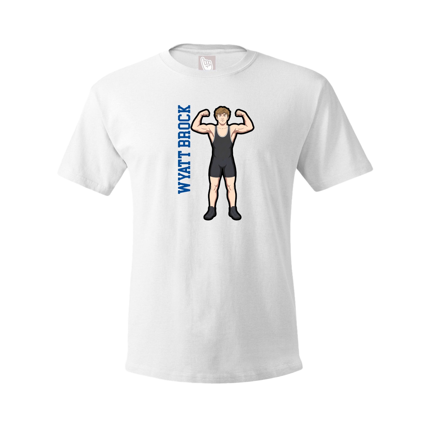 Youth Tee — Name Vertical in White