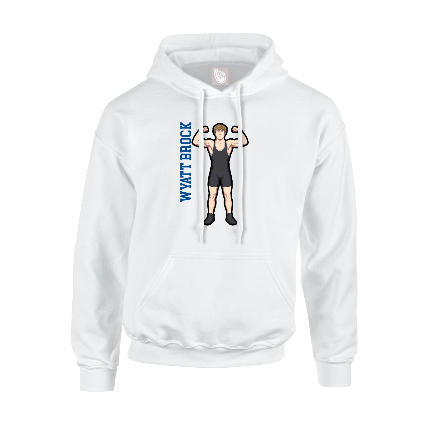 Youth Hoodie — Name Vertical in White