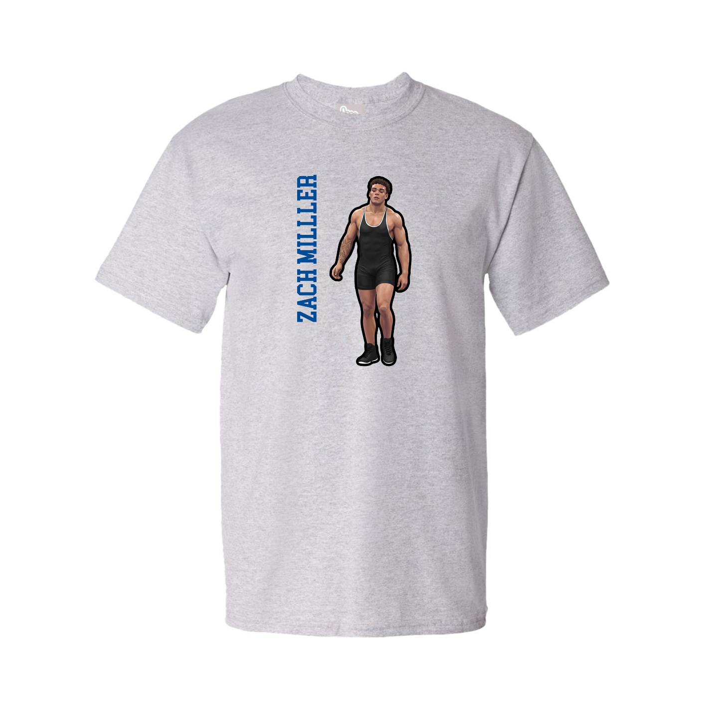 Tee — Name Vertical in Grey
