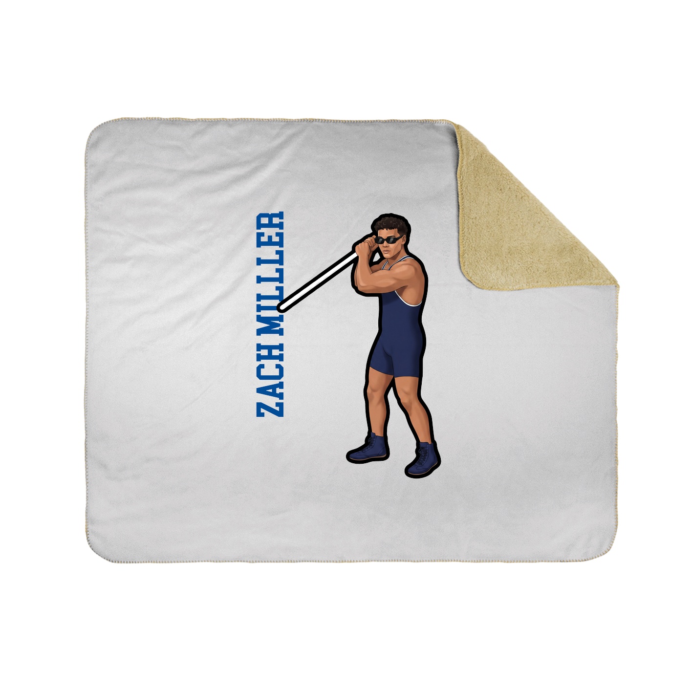 Throw Blanket — Name Vertical in White