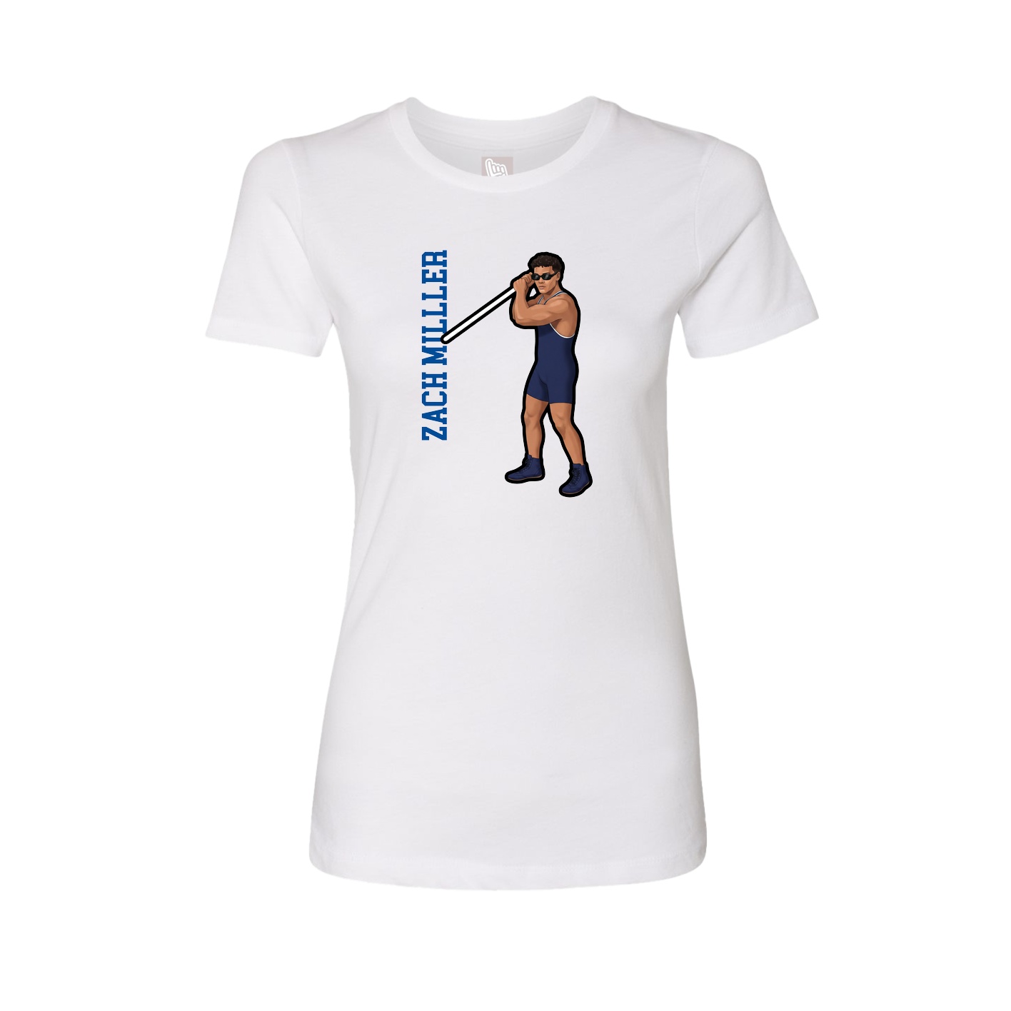 Fitted Women's Tee — Name Vertical in White