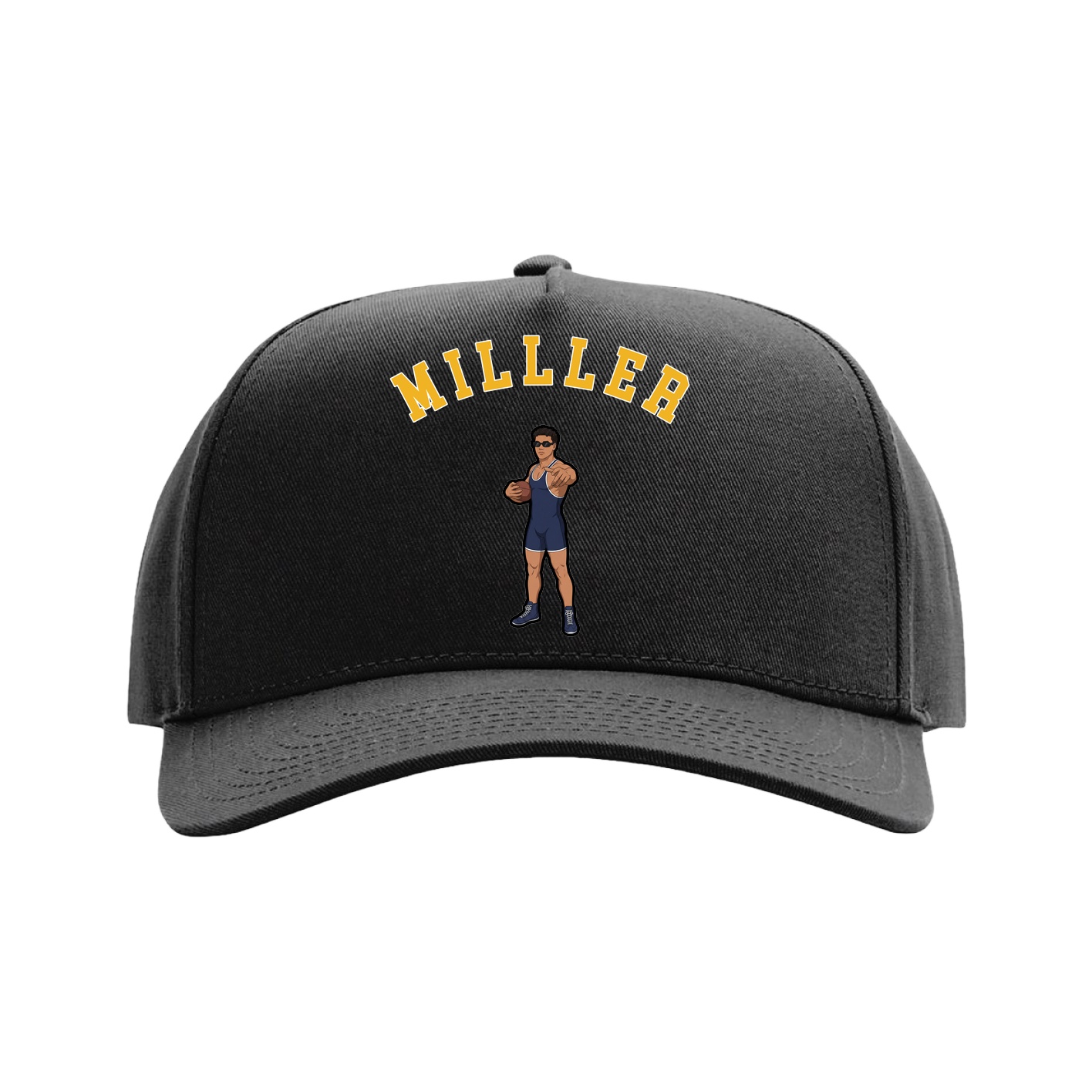Full Fabric Five-Panel Champ Cap — Shirsey Arch in Black