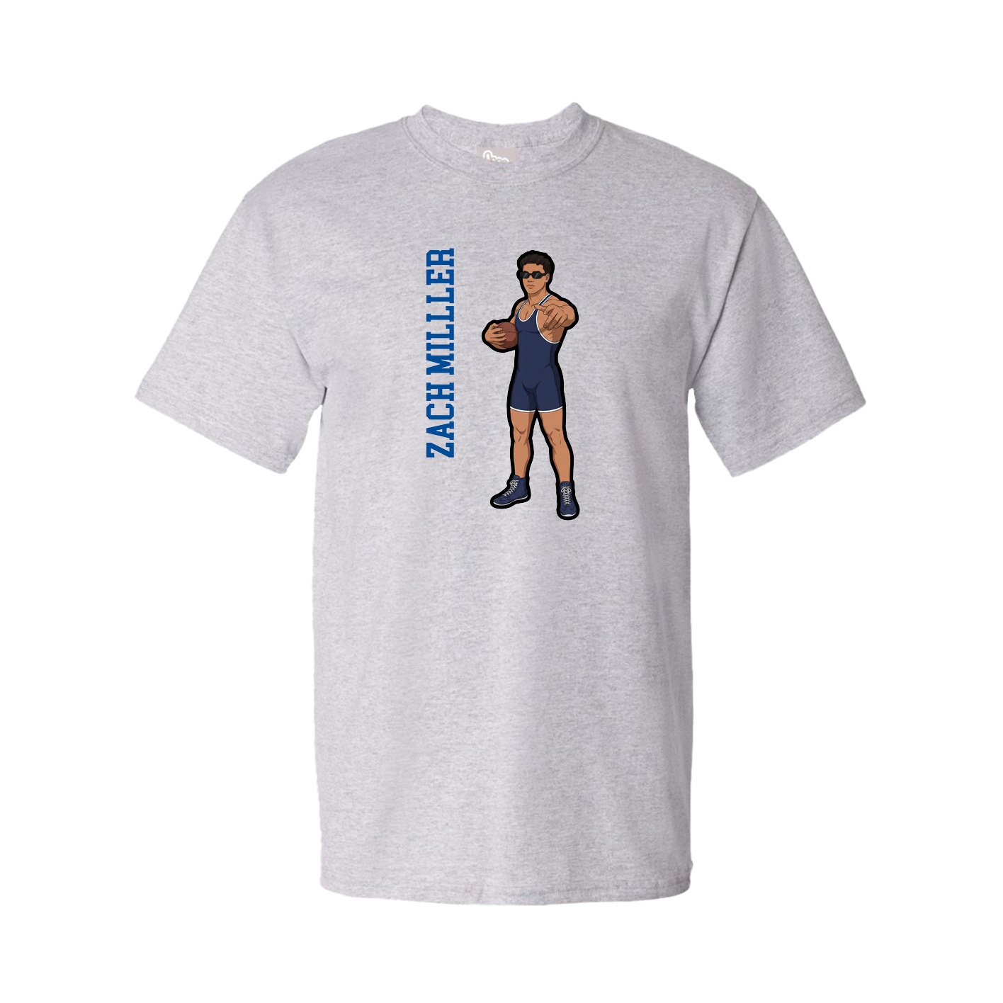 Youth Tee — Name Vertical in Grey