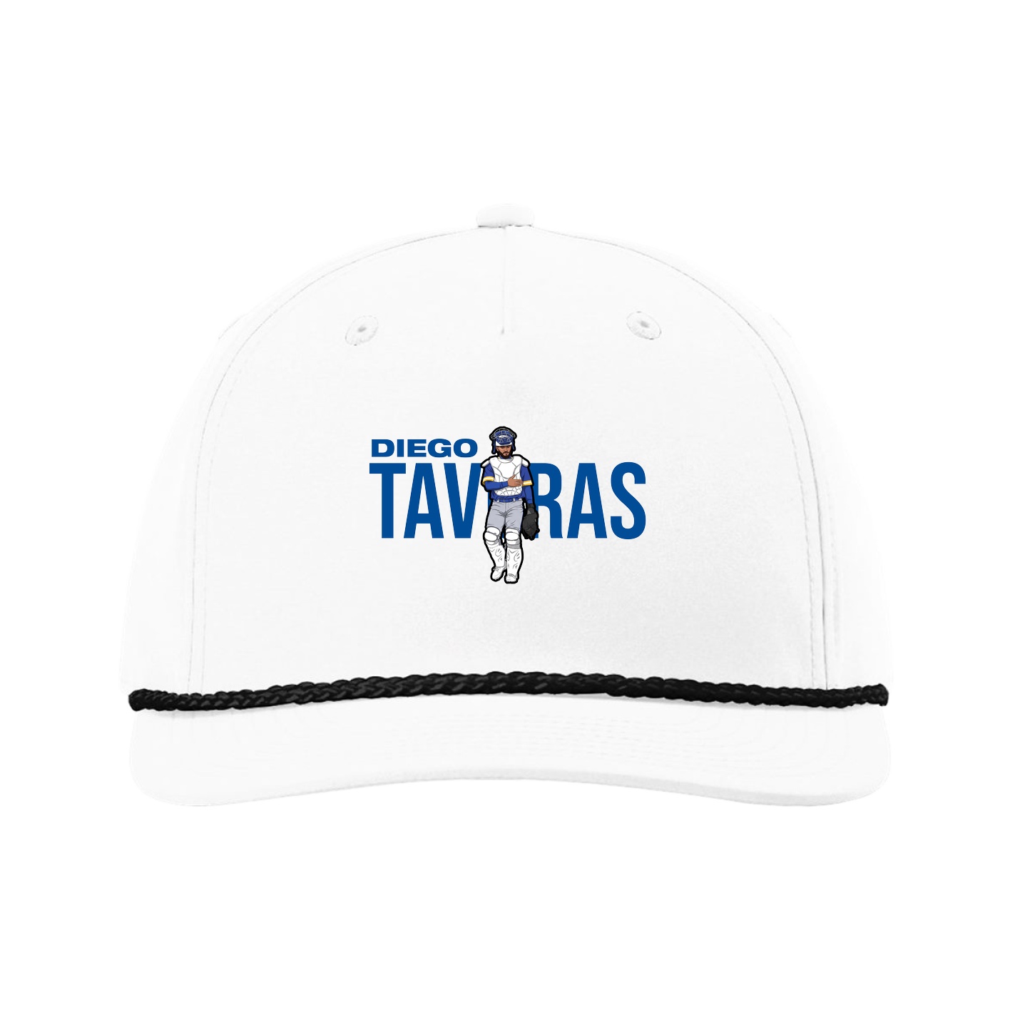 Five-Panel Classic Rope Cap — Player Name in White