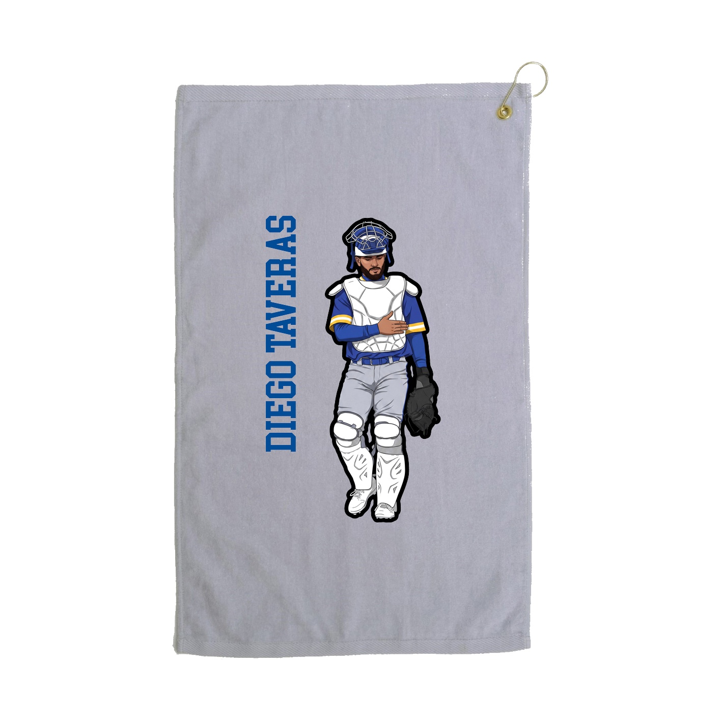 Golf Towel — Name Vertical in Grey