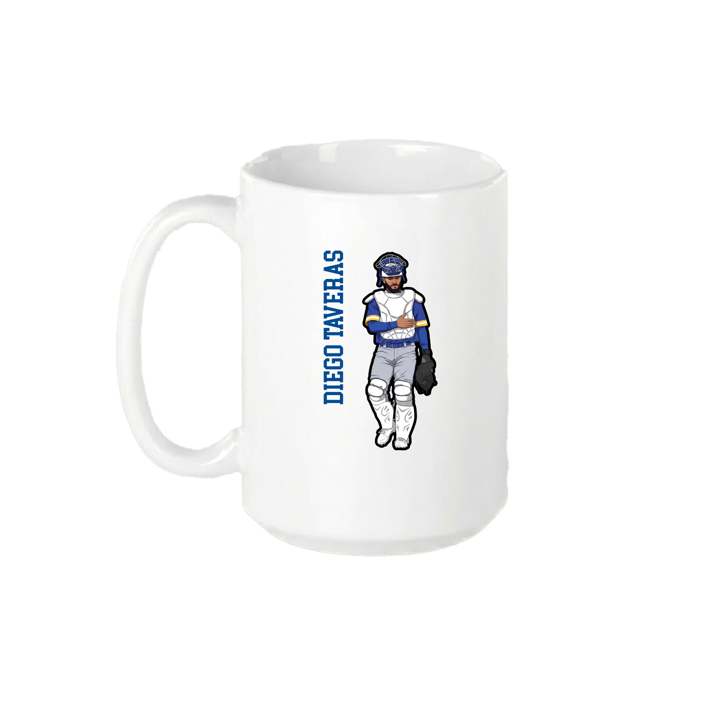 15oz Coffee Mug — Name Vertical in White