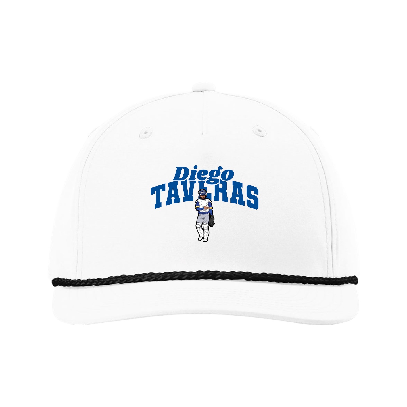 Five-Panel Classic Rope Cap — Signature Arch in White