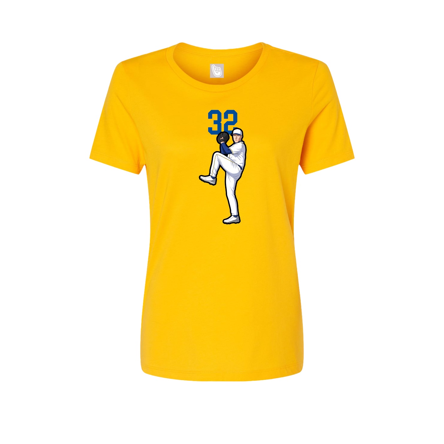 Fitted Women's Tee — Number Top in Gold