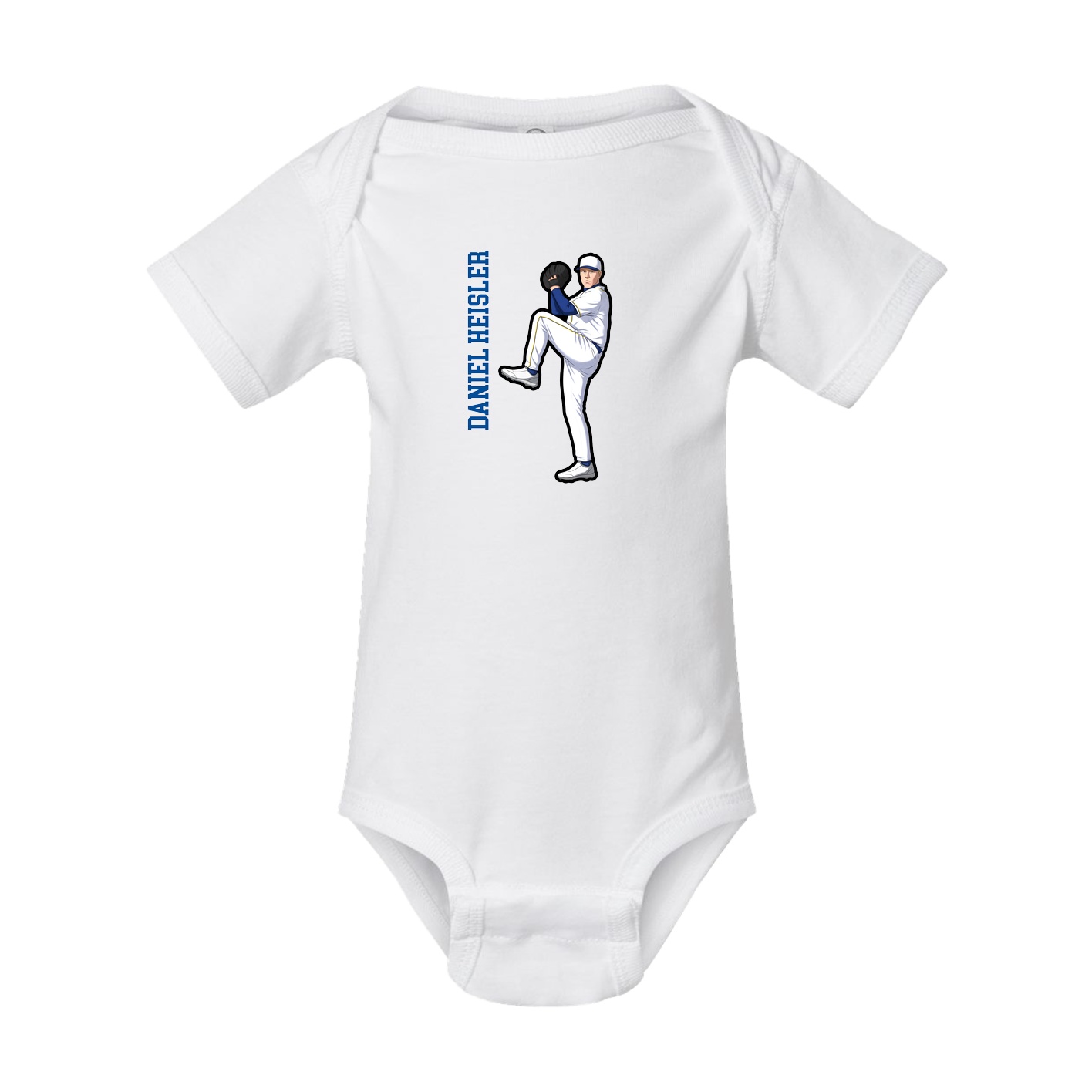 Baby Onesie — Name Vertical in White