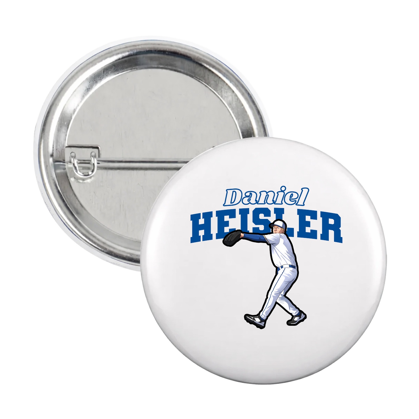 Game Day Button — Name Arch in White