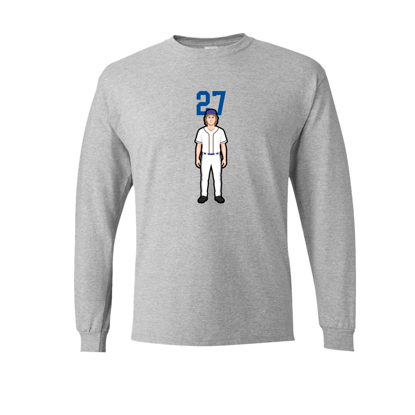 Long Sleeve Tee — Number Top in Grey