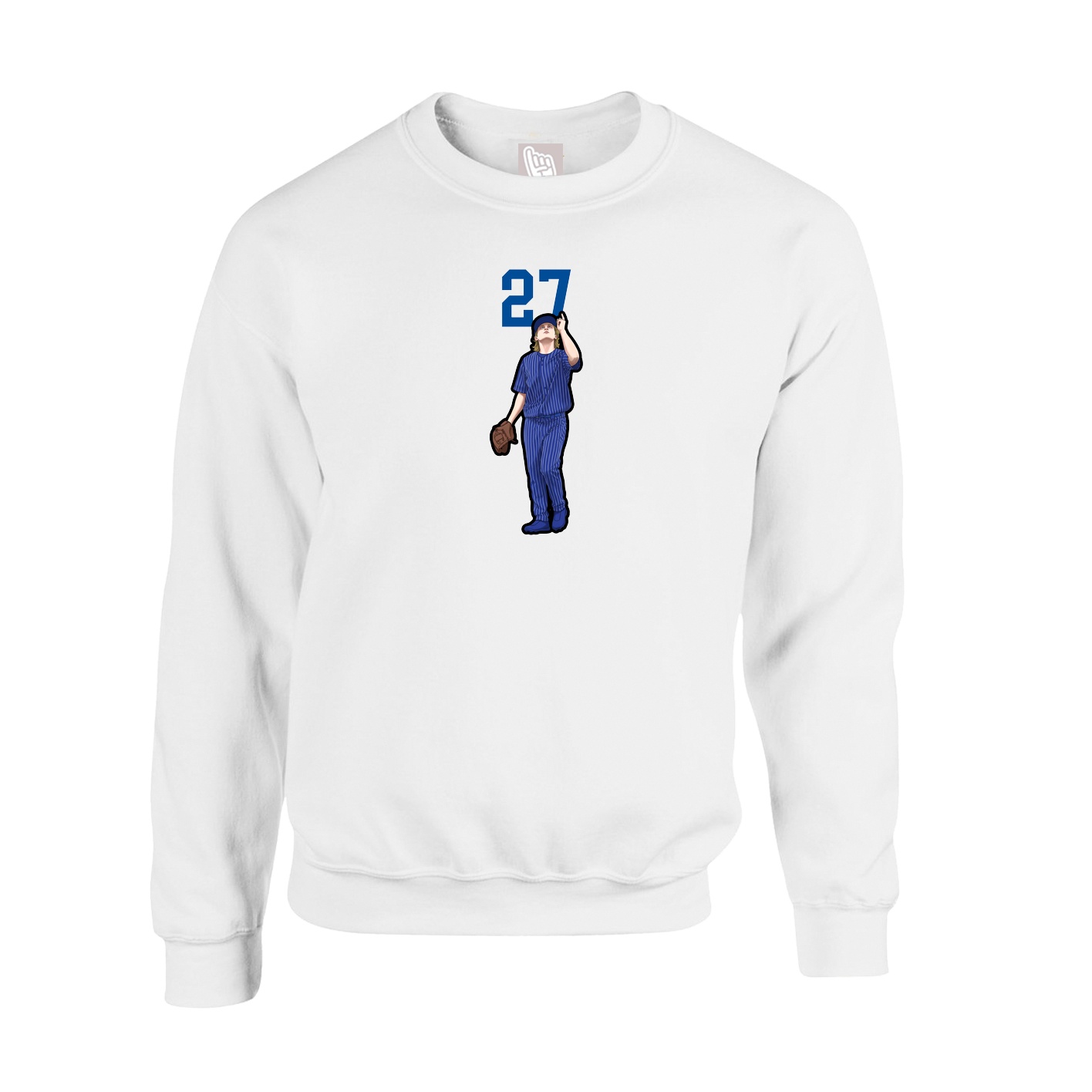 Fleece Crew — Number Top in White