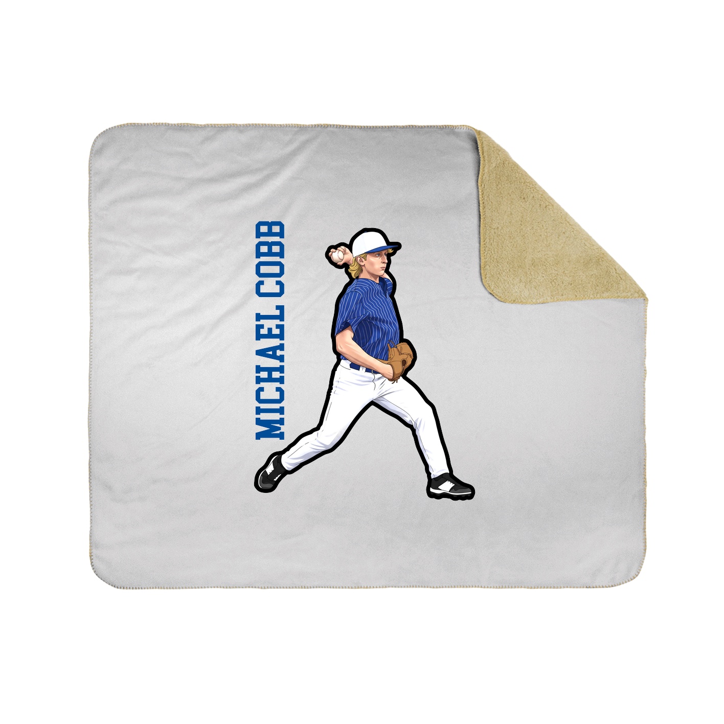 Throw Blanket — Name Vertical in White