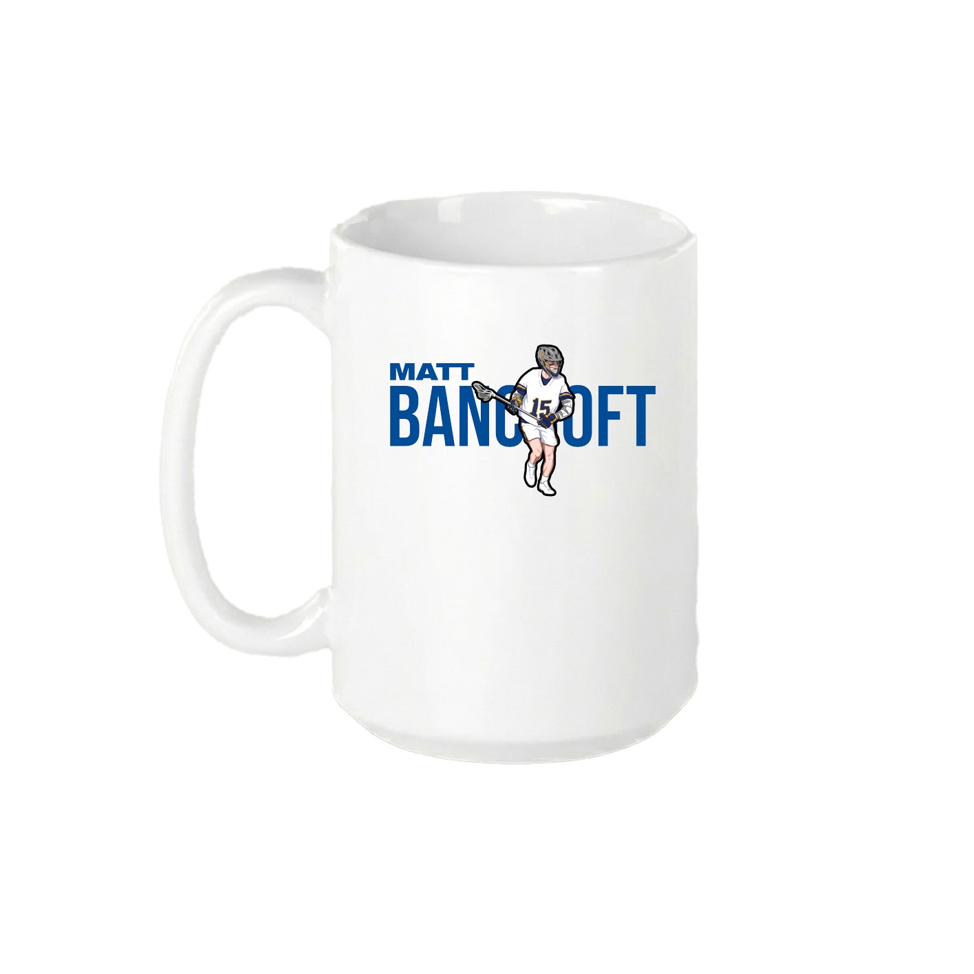 15oz Coffee Mug — Player Name in White