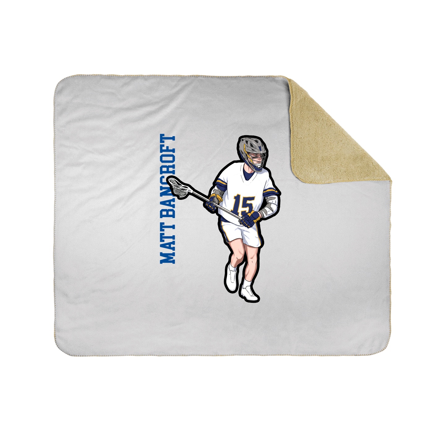 Throw Blanket — Name Vertical in White