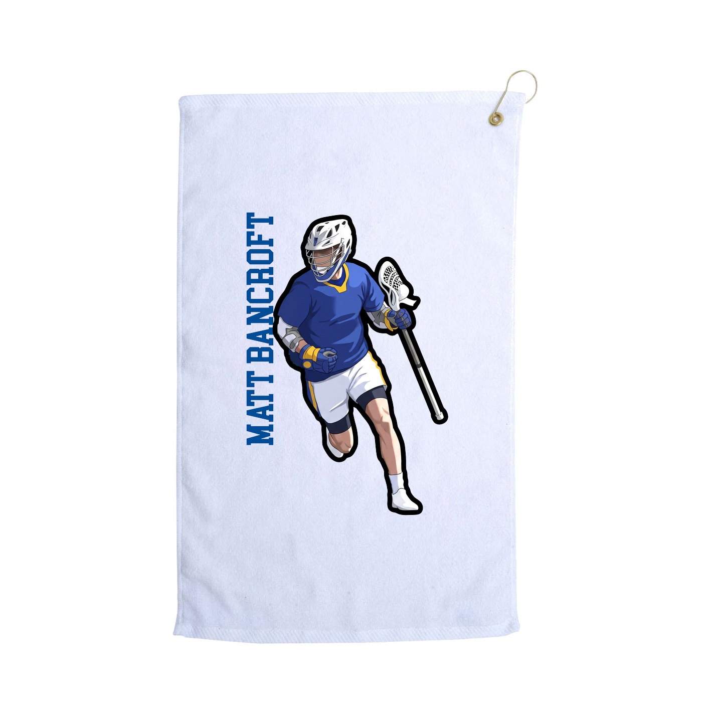 Golf Towel — Name Vertical in White