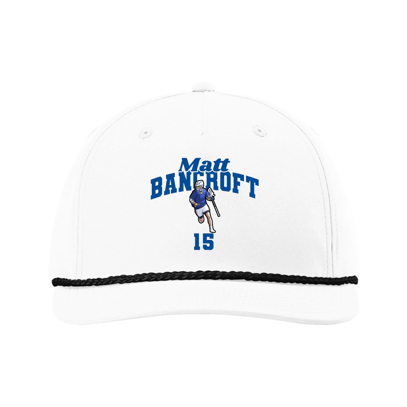 Five-Panel Classic Rope Cap — Signature Arch in White