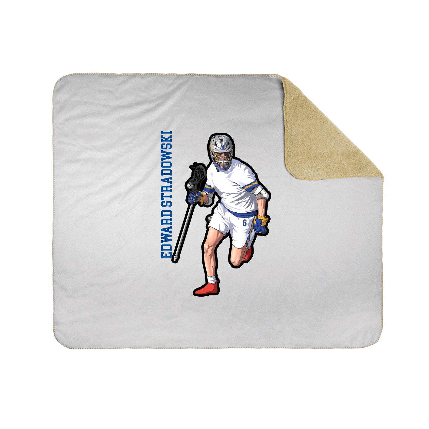 Throw Blanket — Name Vertical in White