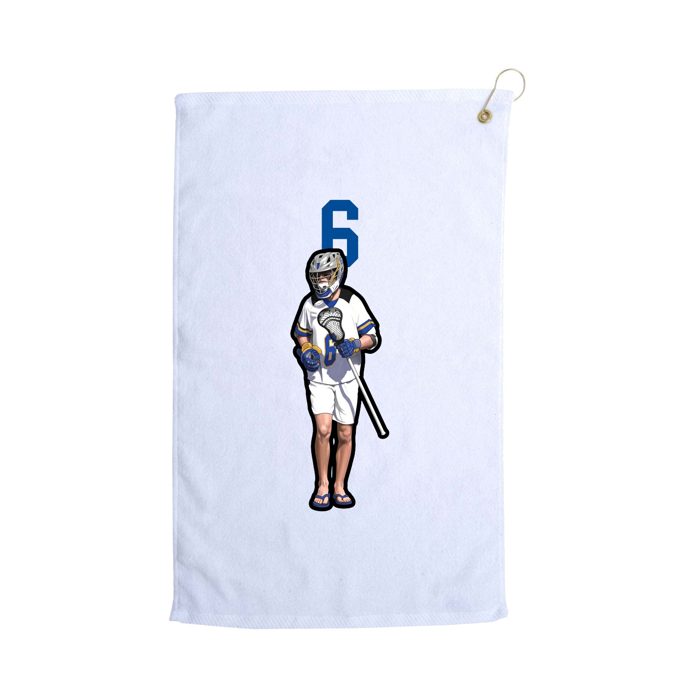 Golf Towel — Number Top in White