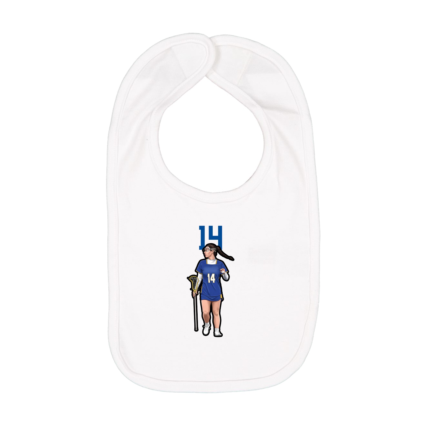 Infant Bib — Number Top in White
