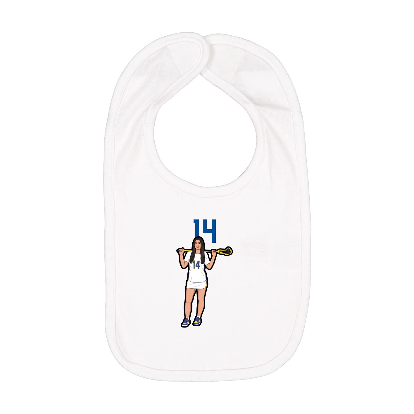 Infant Bib — Number Top in White