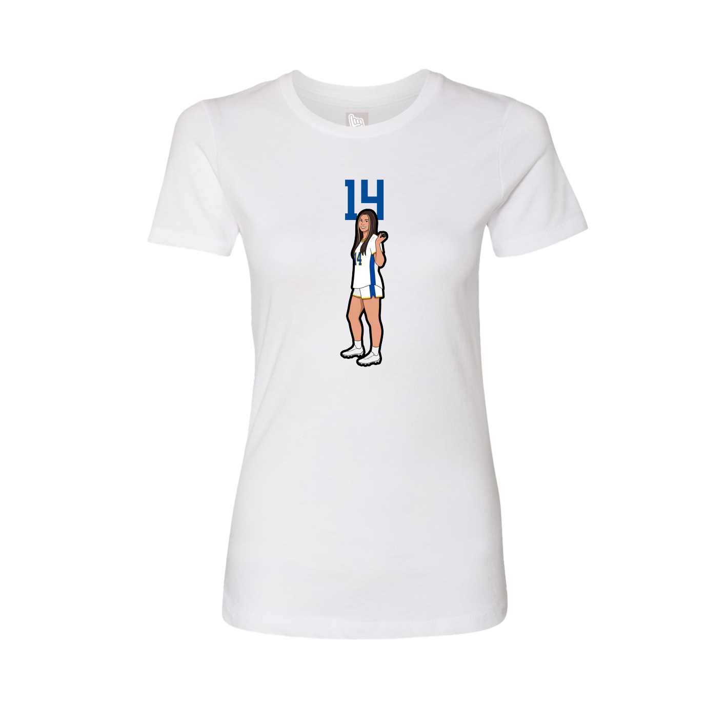 Fitted Women's Tee — Number Top in White