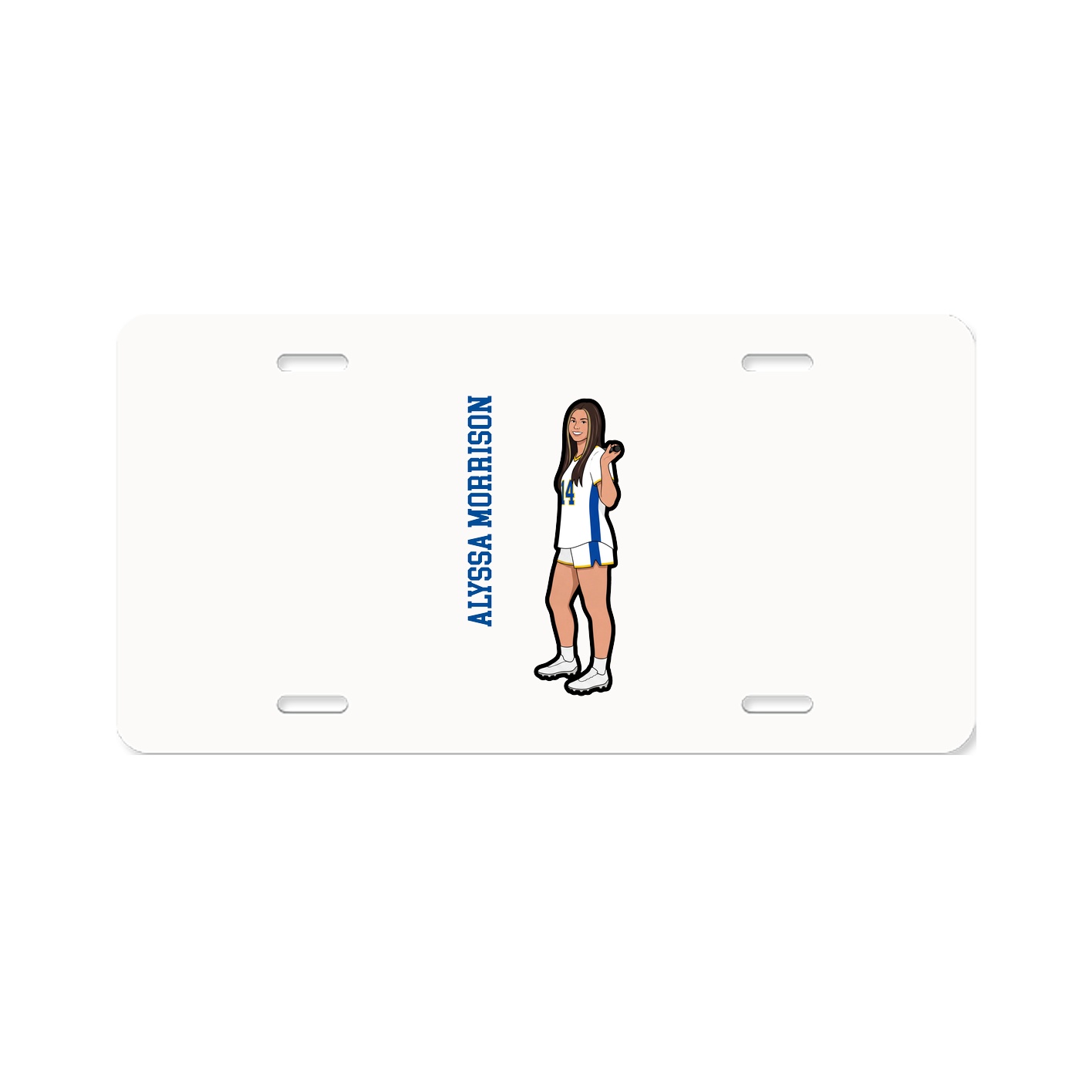 License Plate — Name Vertical in Classic