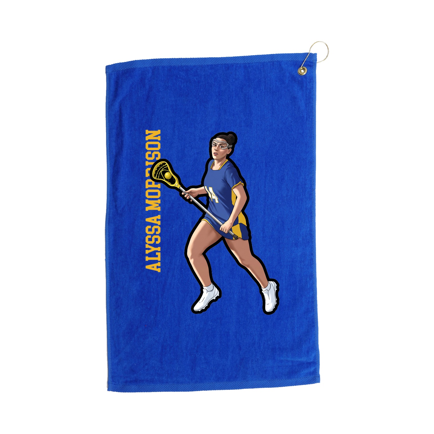 Golf Towel — Name Vertical in Royal